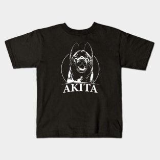 Funny Proud Akita dog portrait gift present Kids T-Shirt